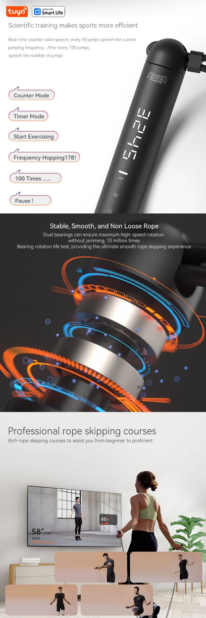 Smart jump rope for cardio workout
